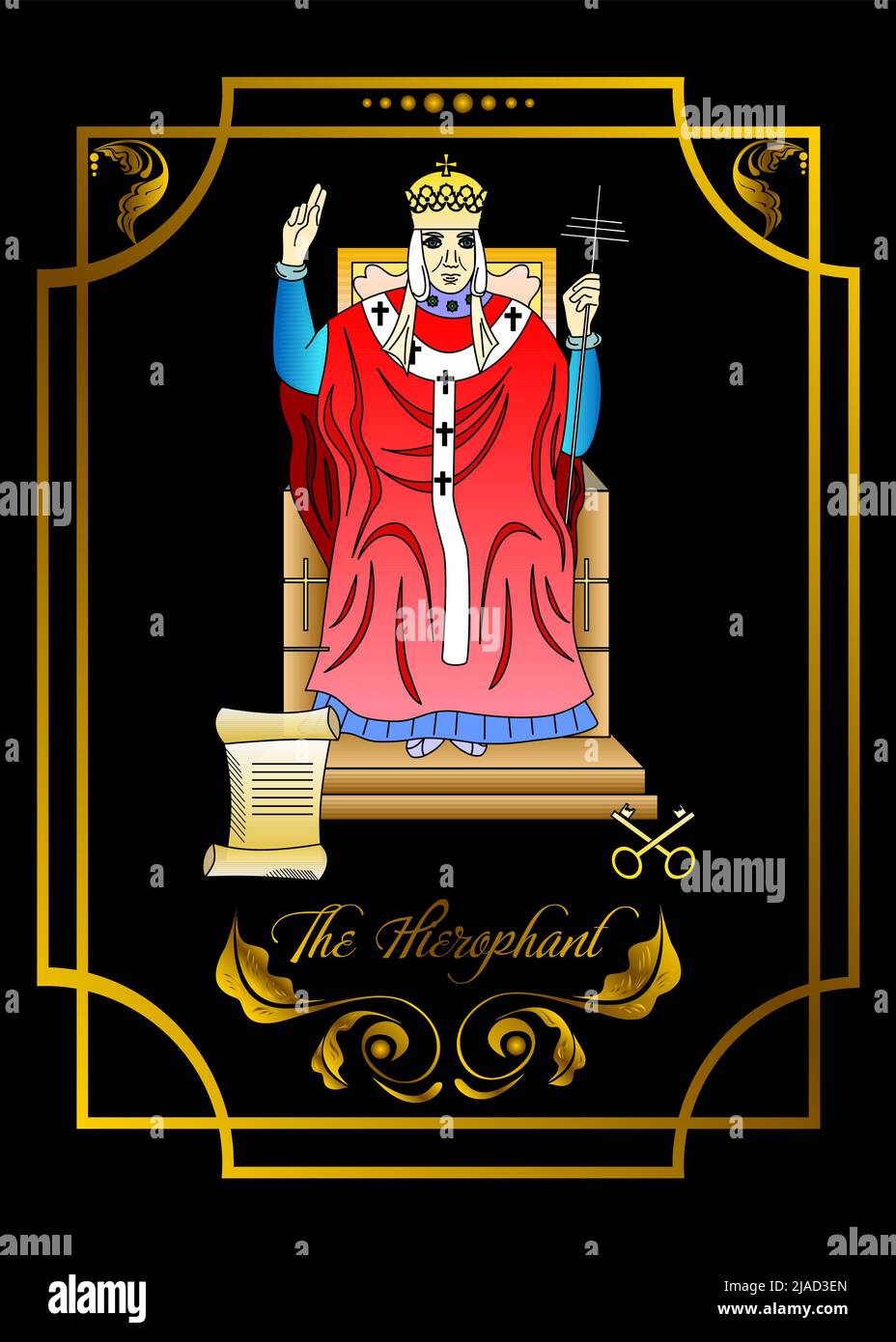 Tarot card the hierophant Stock Vector