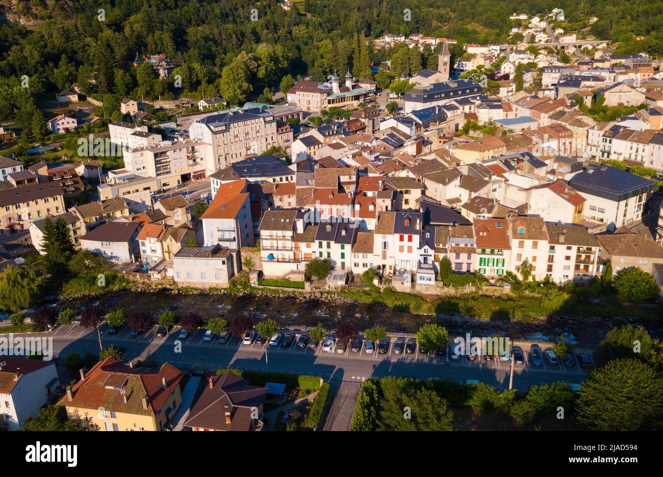 Aerial view of AxlesThermes Stock Photo Alamy