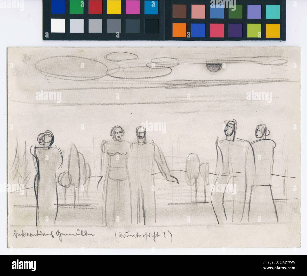 Decorative painting '(pencil sketch). Karl Wiener (1901-1949), artist Stock Photo