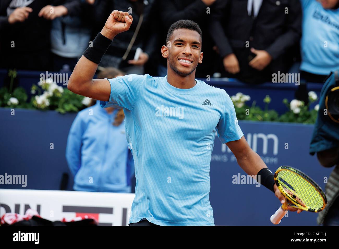 BARCELONA APR 20 Felix Auger Aliassime celebrates the victory