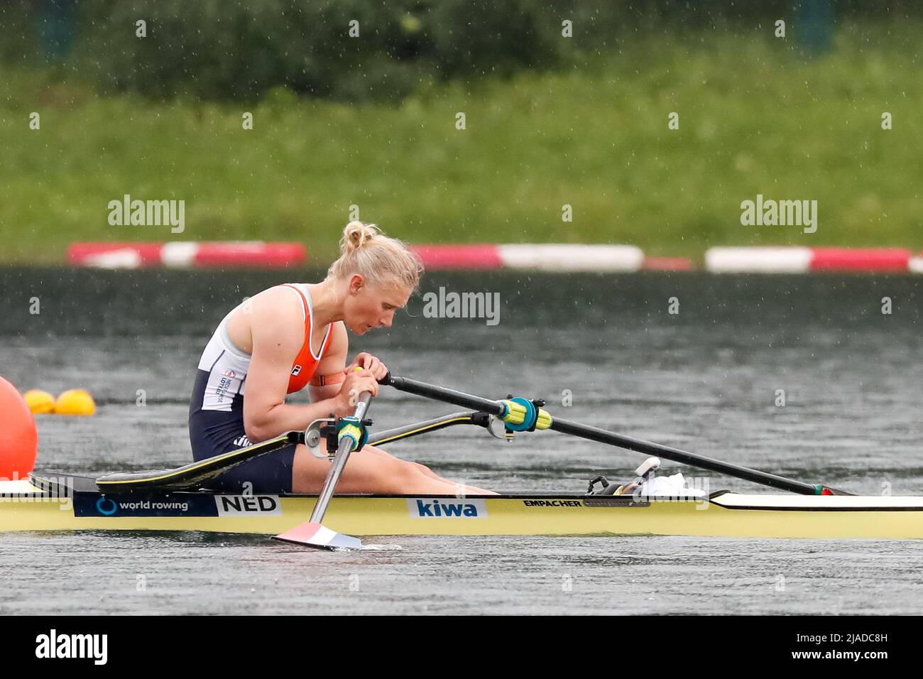 BELGRADE, SERBIA - MAY 29: Women's Single Sculls Final B during the World Rowing Cup at the Sava Lake on May 29, 2022 in Belgrade, Serbia (Photo by Nikola Krstic/Orange Pictures) Stock Photo