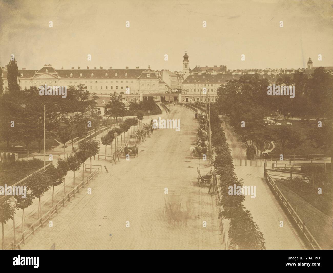 View of the suburb Landstrasse. 3rd, Landstraßer Hauptstraße, Landstraßer Vorstadt seen from the Stubenbastei. Unknown, photographer Stock Photo