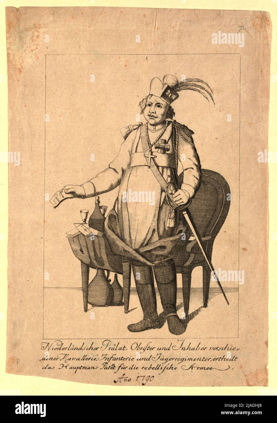 A Dutch prelate. After: Johann Hieronymus Delete Kohl (1753-1807) Stock Photo