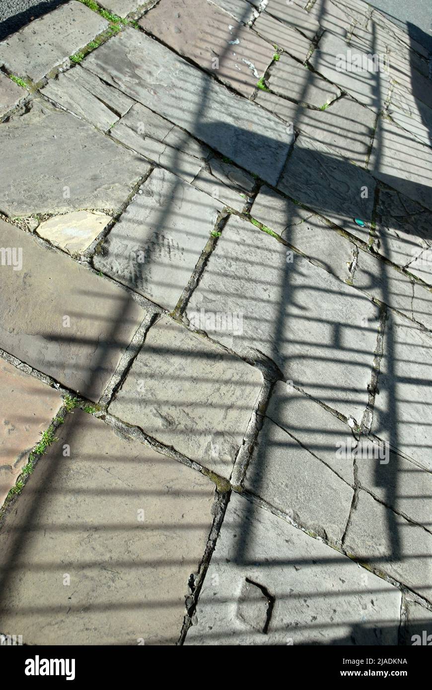 Shadow of school sign, Bradford, Yorkshire, GB. Stock Photo