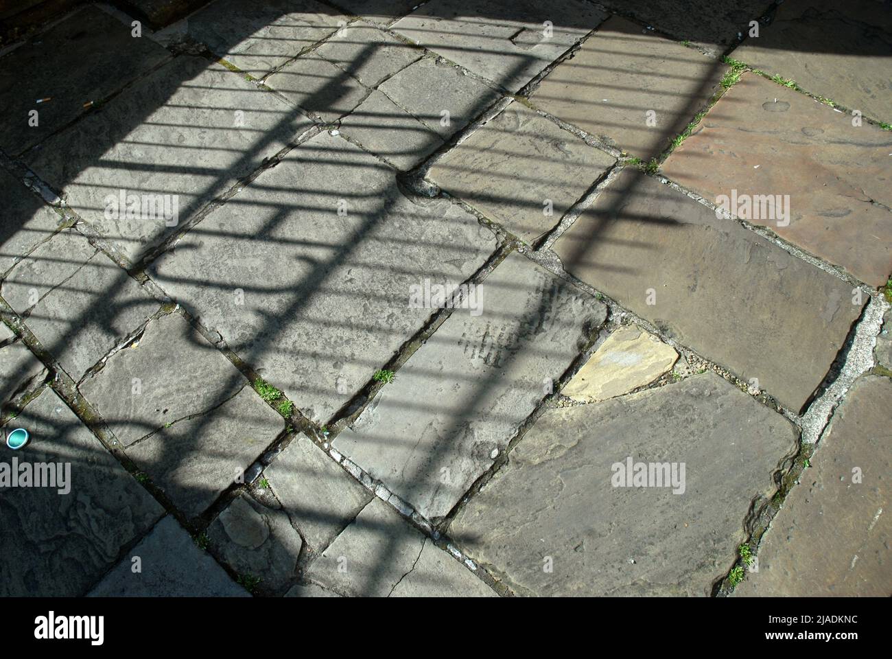 Shadow of school sign, Bradford, Yorkshire, GB. Stock Photo