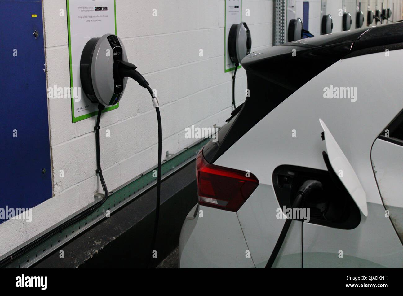Electric car charging points at Gunwharf Quays, Portsmouth, Hampshire