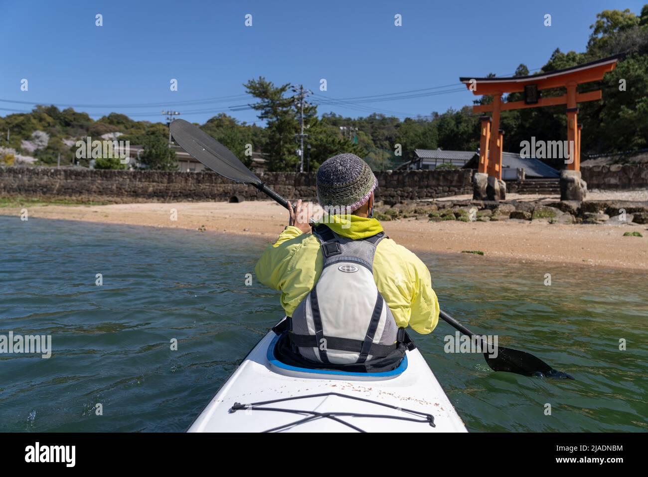 Sea kayaking around Miyajima Island aka Itsukushima, Hiroshima Bay