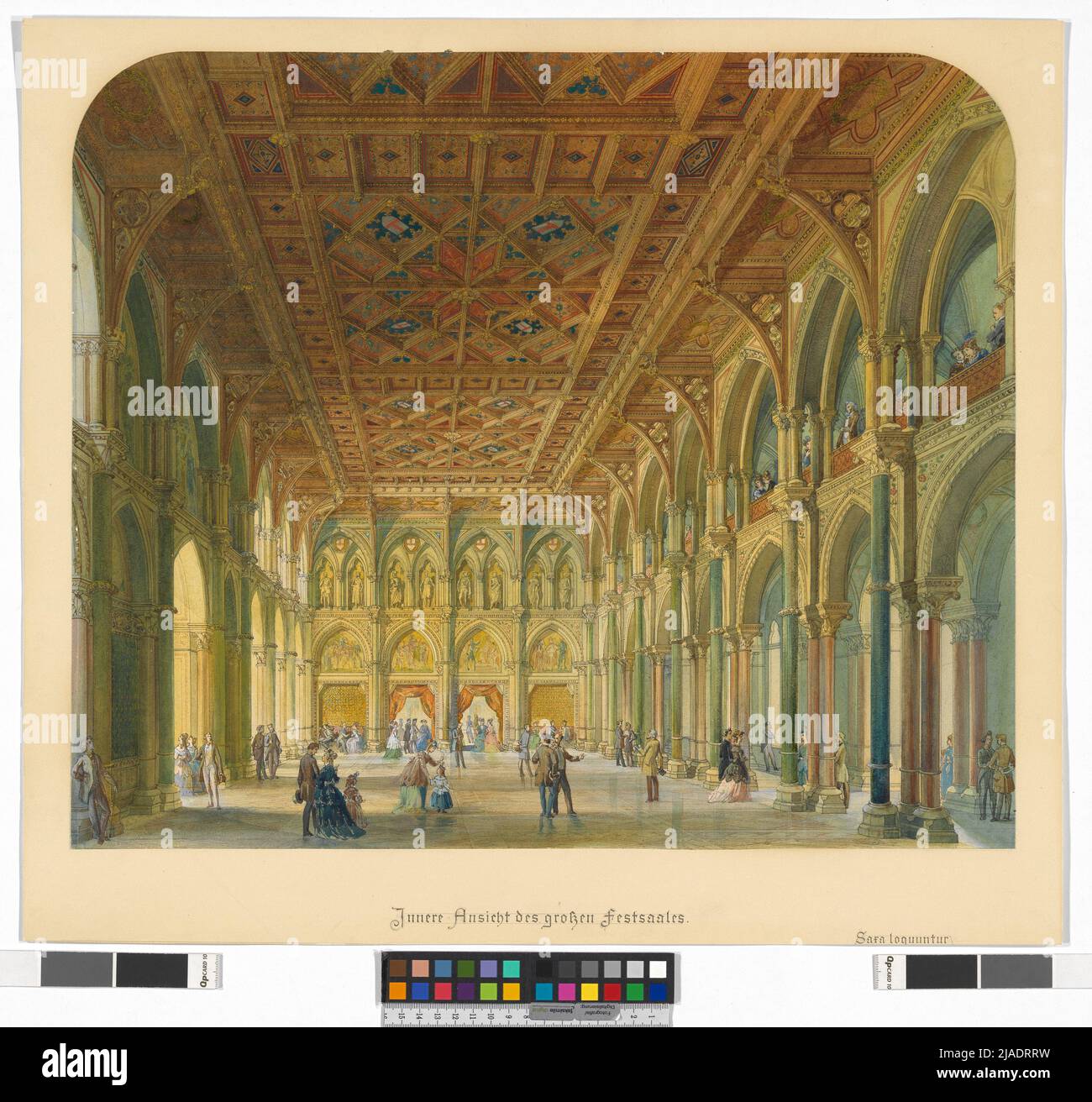 City hall, competition, 'inner view of the large ballroom'. Friedrich von Schmidt (1825-1891) Stock Photo