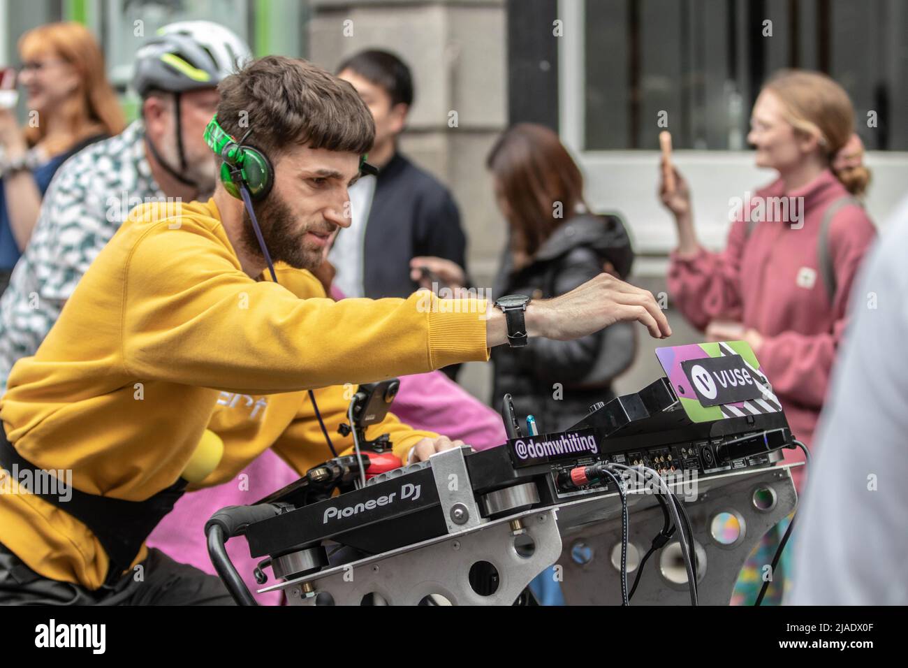 Dom whiting dj on a bike hires stock photography and images Alamy