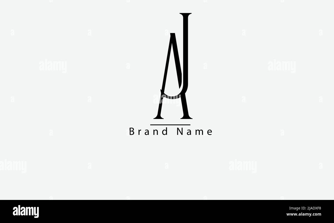 Alphabet letters Initials Monogram logo AJ JA A J Stock Vector