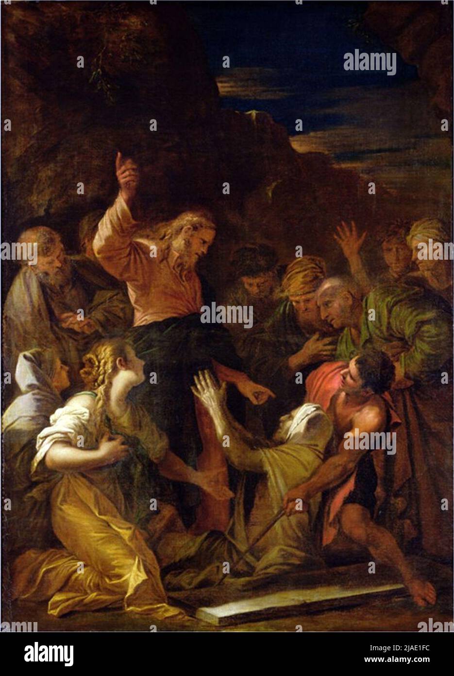 Christ cleansing a leper by Jean-Marie Melchior Doze. Stock Photo