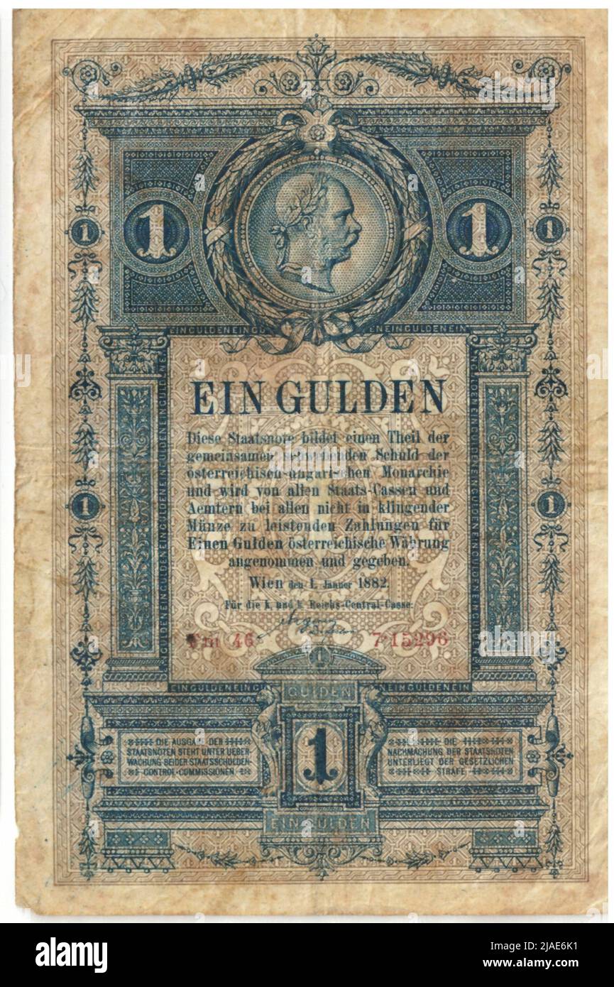 State grade, 1 guilders. Unknown ,, K. K. Reichs-Central-Cassa, Mint ...