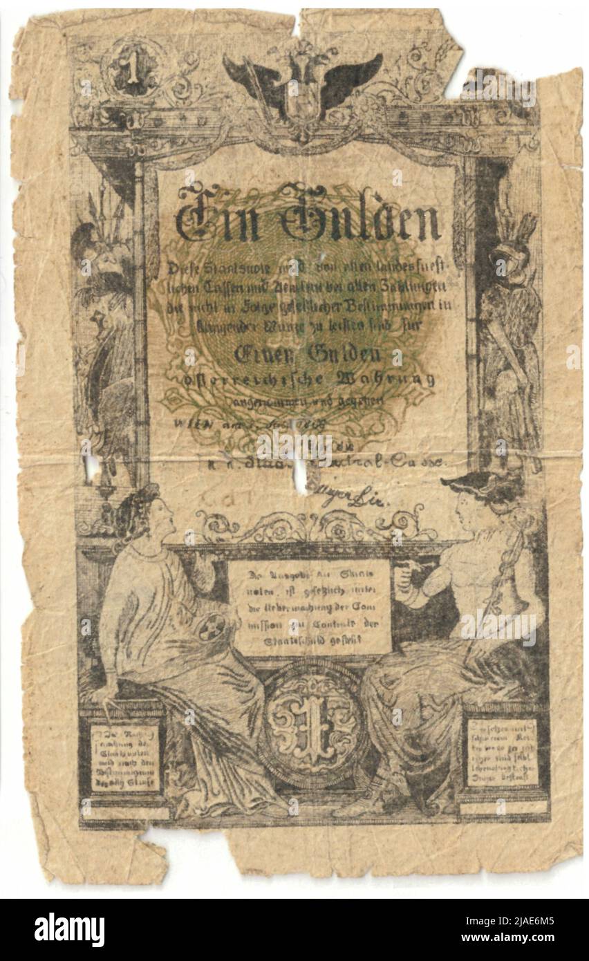 State grade (fake), 1 guilders. Unknown ,, K.K. State Central-Casse ...