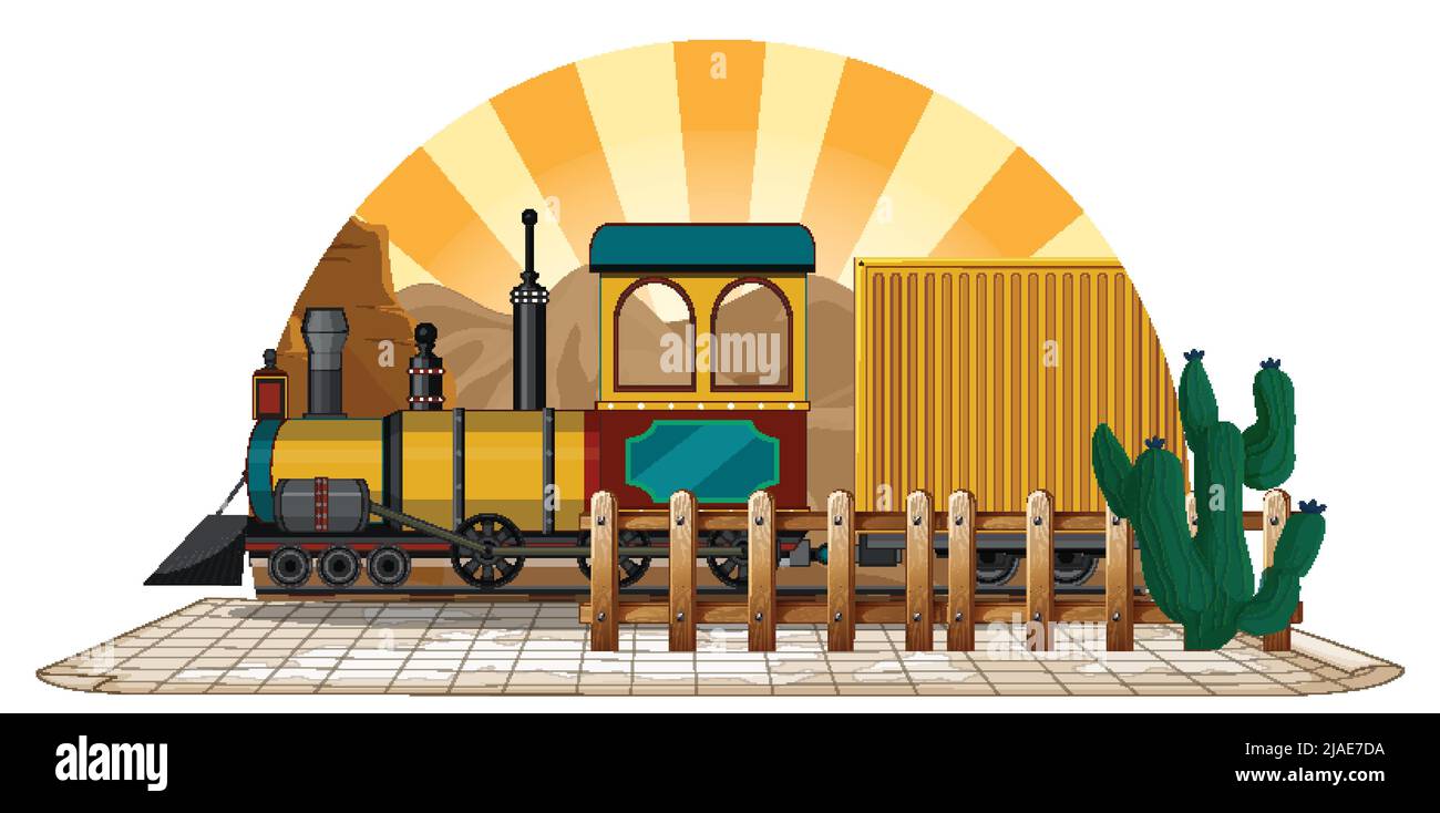 Train with natural scene illustration Stock Vector Image & Art - Alamy