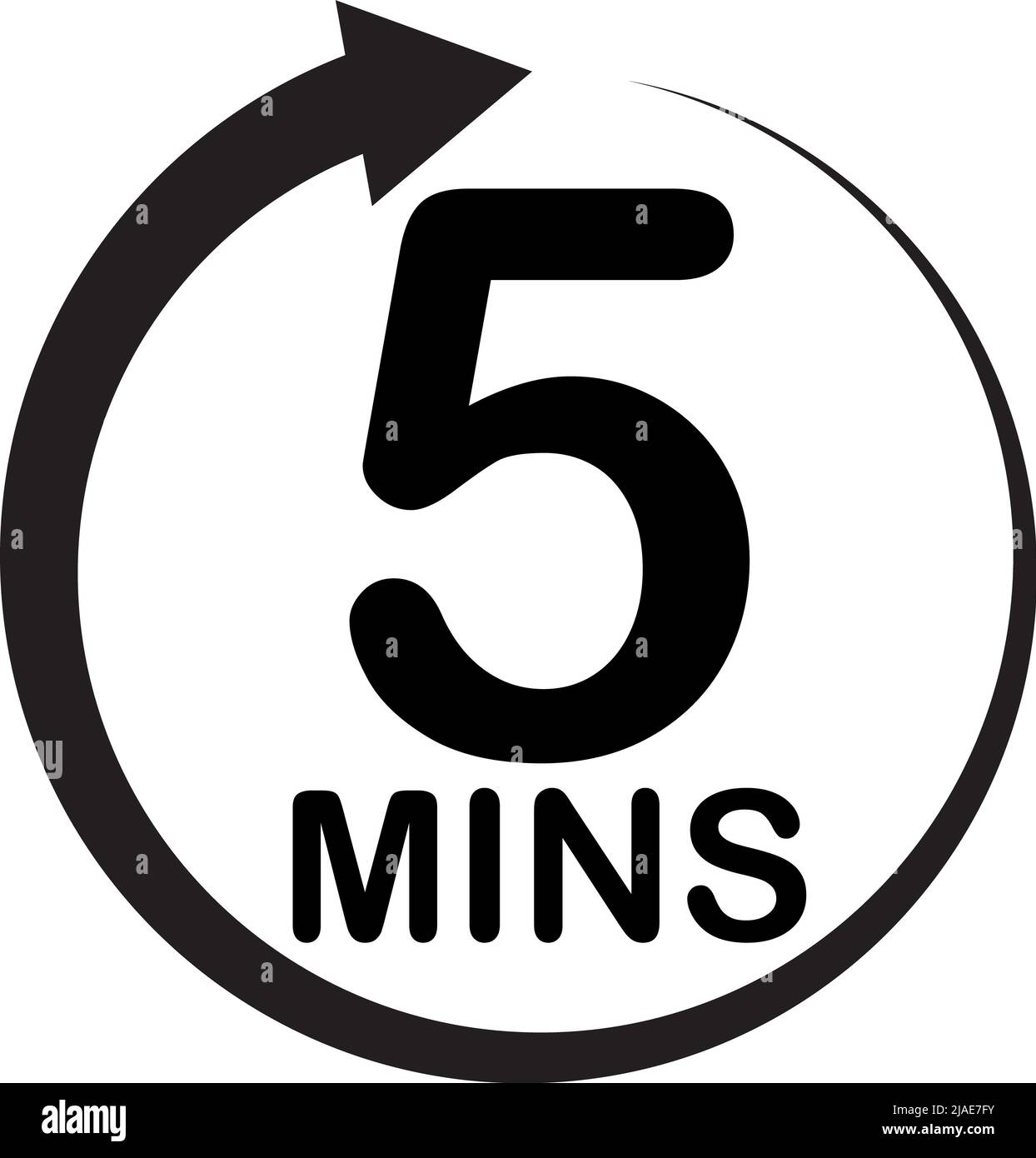 Five minutes icon on white background. 5 minutes sign. Every 5 minutes ...