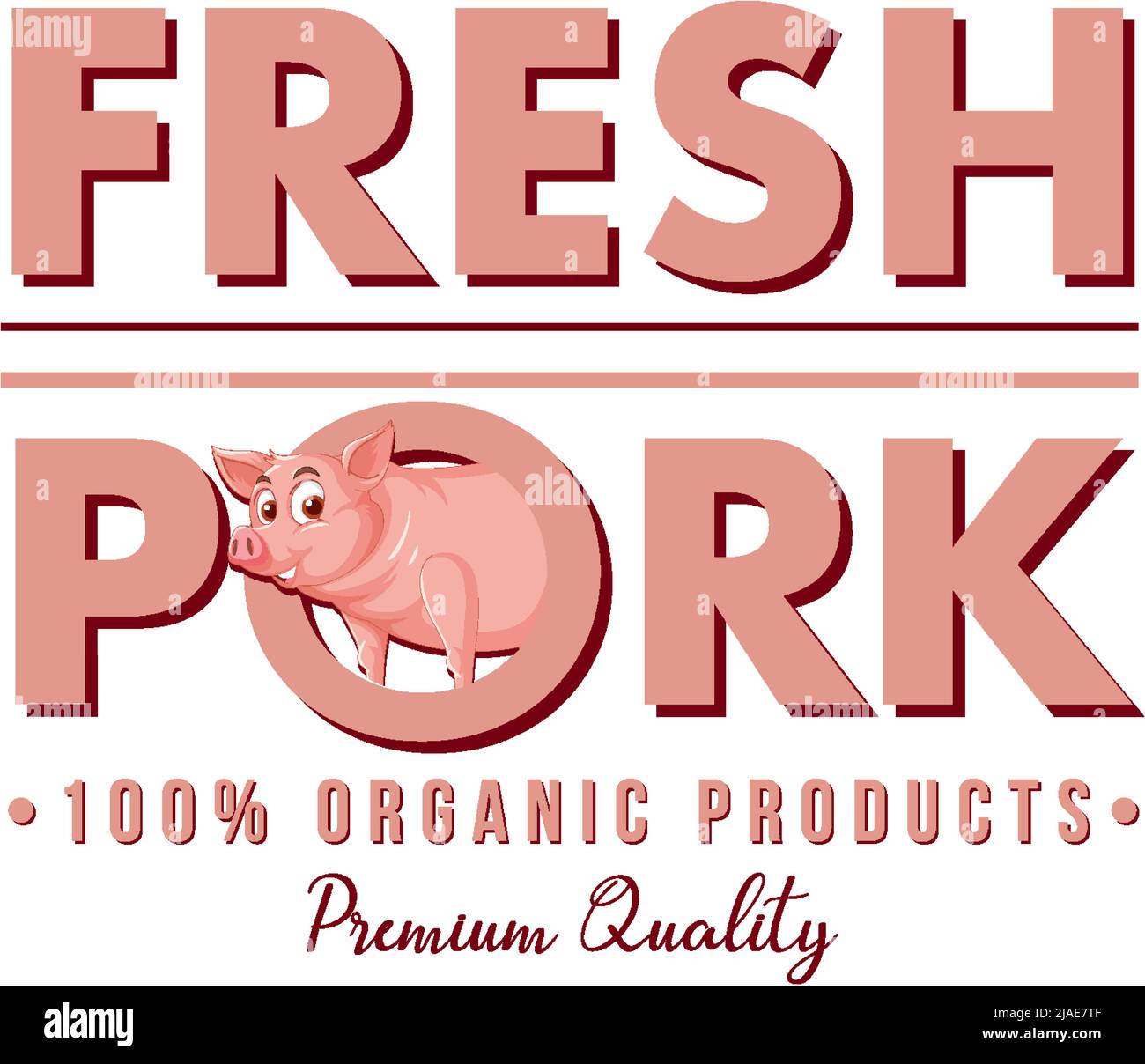 Pig cartoon character logo for pork products illustration Stock Vector ...