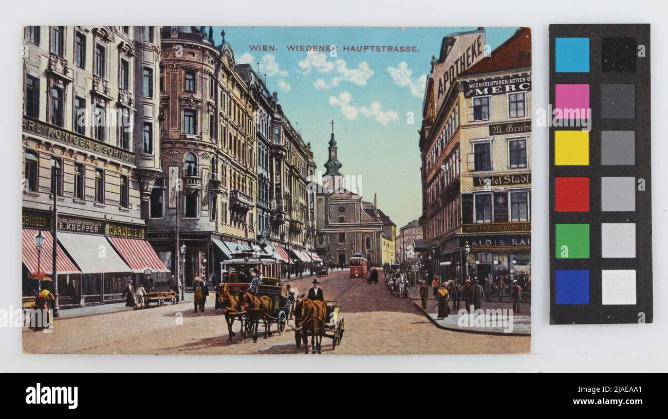 4th Wiedner Hauptstra e View Of Rilkeplatz Against Paulanerkirche Postcard Brothers Kohn KG 