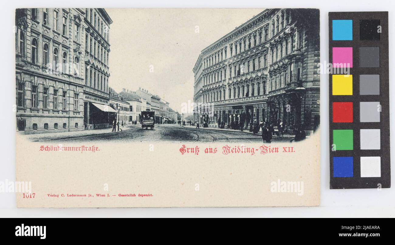12., Schönbrunner Straße - General, postcard. Carl (Karl) Ledermann jun., Producer Stock Photo