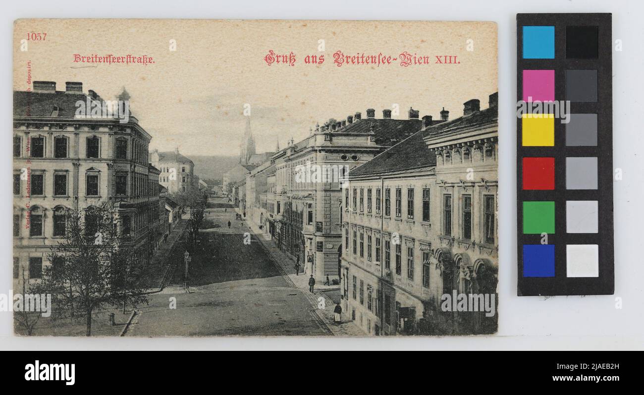 14th, Breitensee - Breitenseer Straße - View against Breitensee Church ...