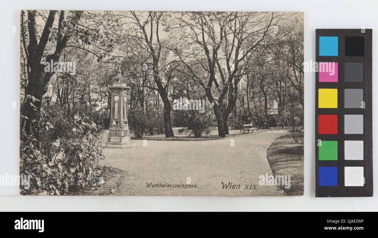 19th, Döblinger Hauptstraße - Wertheimsteinpark, postcard. Paul Ledermann (1882-1946), producer Stock Photo