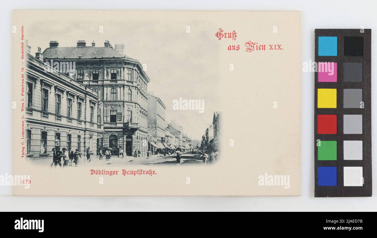 19., Döblinger Hauptstraße - General, Postcard. Carl (Karl) Ledermann jun., Producer Stock Photo
