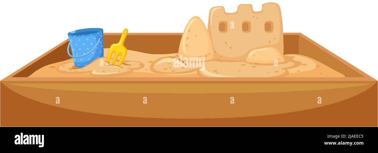 Children sand pit on white background illustration Stock Vector Image