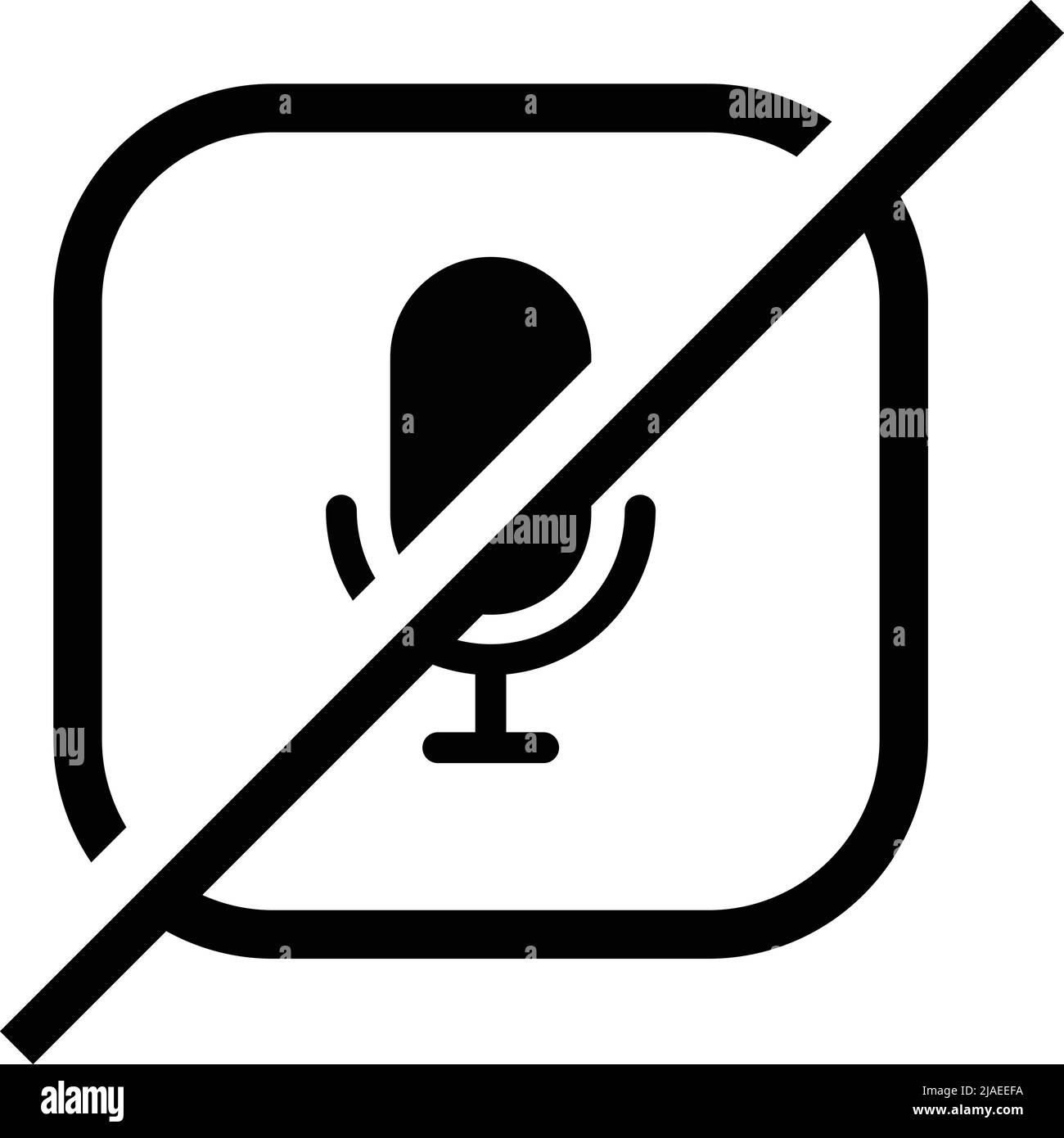 Microphone mute button. Simple black vector. Editable vector Stock Vector Image & Art Alamy