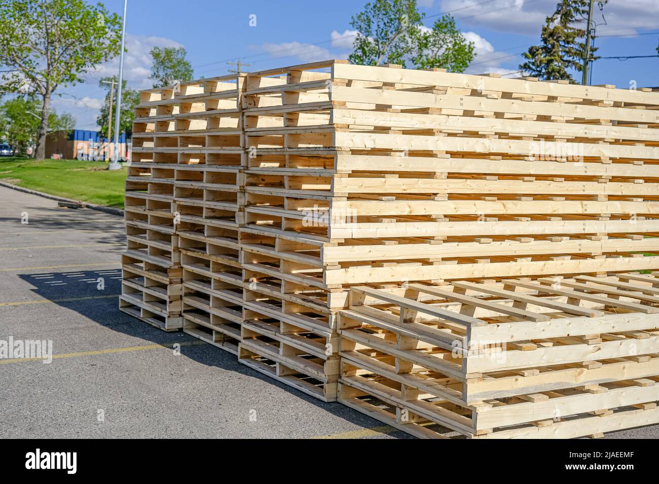 Wood Pallets at Factory ready for Shipping to Clients Stock Photo Alamy