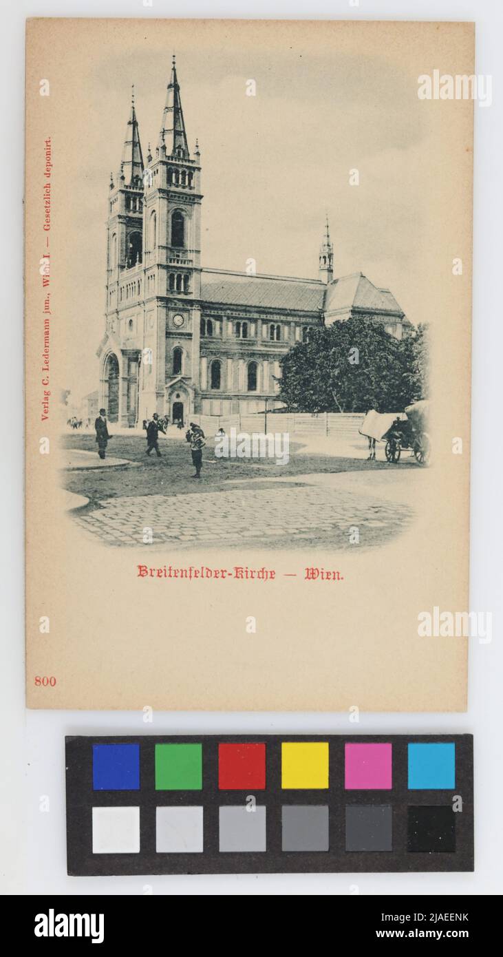 8th, Uhlplatz - Breitenfeld church, postcard. Carl (Karl) Ledermann jun., Producer Stock Photo