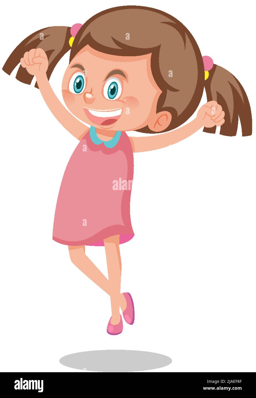 Happy girl cartoon character illustration Stock Vector Image & Art - Alamy