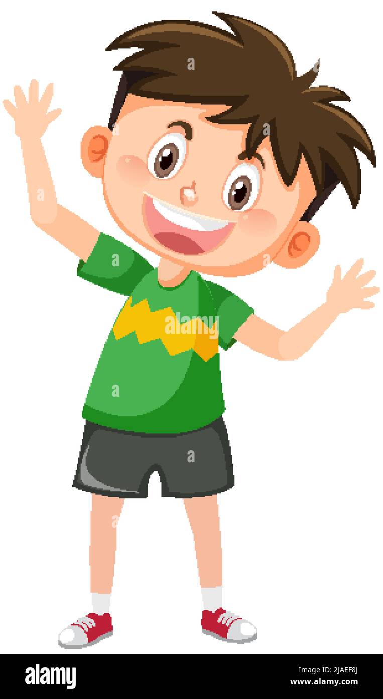 A happy boy cartoon character illustration Stock Vector Image & Art - Alamy