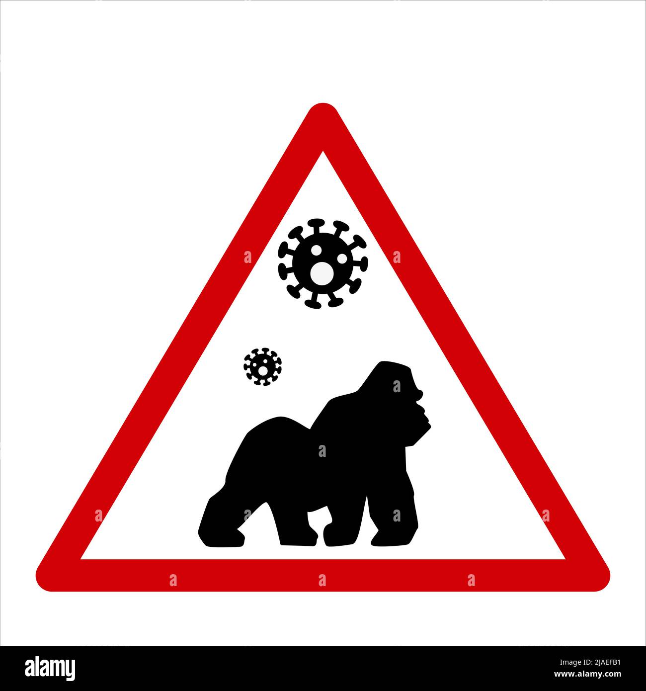 Monkey icon vector illustration new Monkeypox 2022 virus in simple flat ...