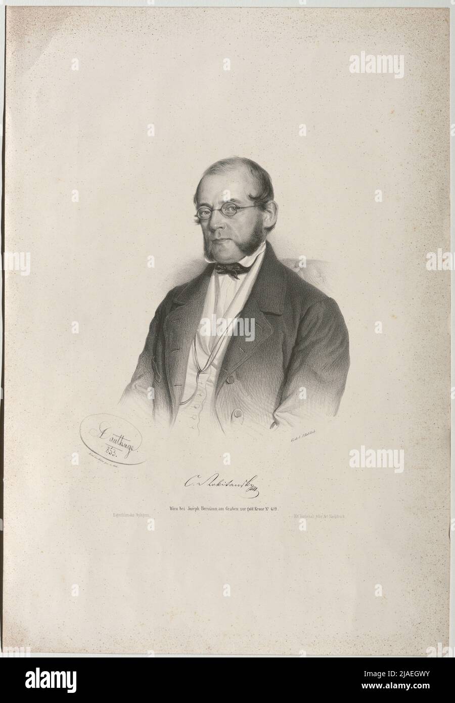 C. Rokitansky'. Karl Rokitansky, Anatom. Adolf Dauthage (1825—1883), lithographer, Johann Höfelich (1796—1849), Printer, Josef Bermann (1810—1886), publisher Stock Photo