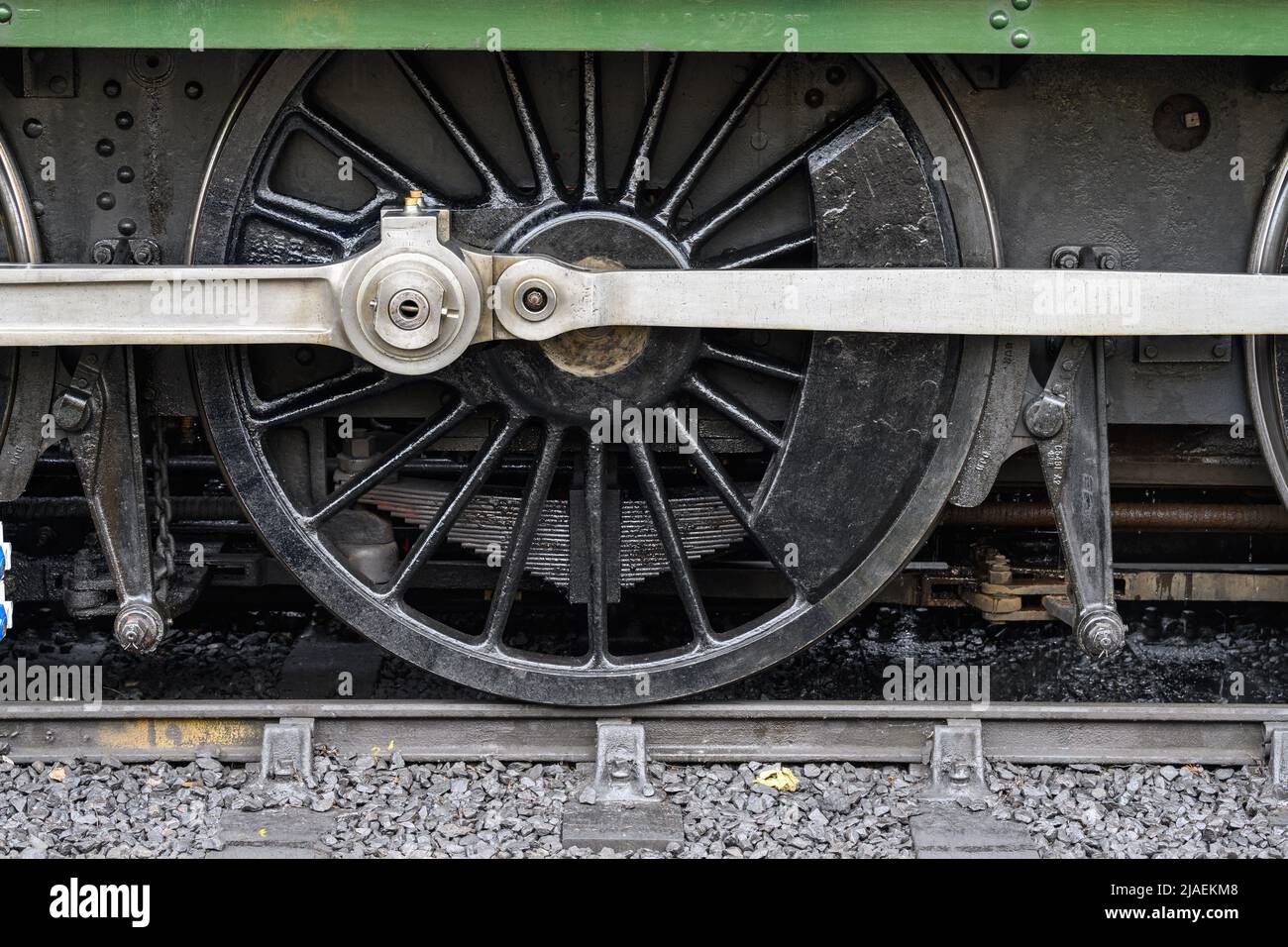 Historical Steam locomotive wheels detail Stock Photo - Alamy