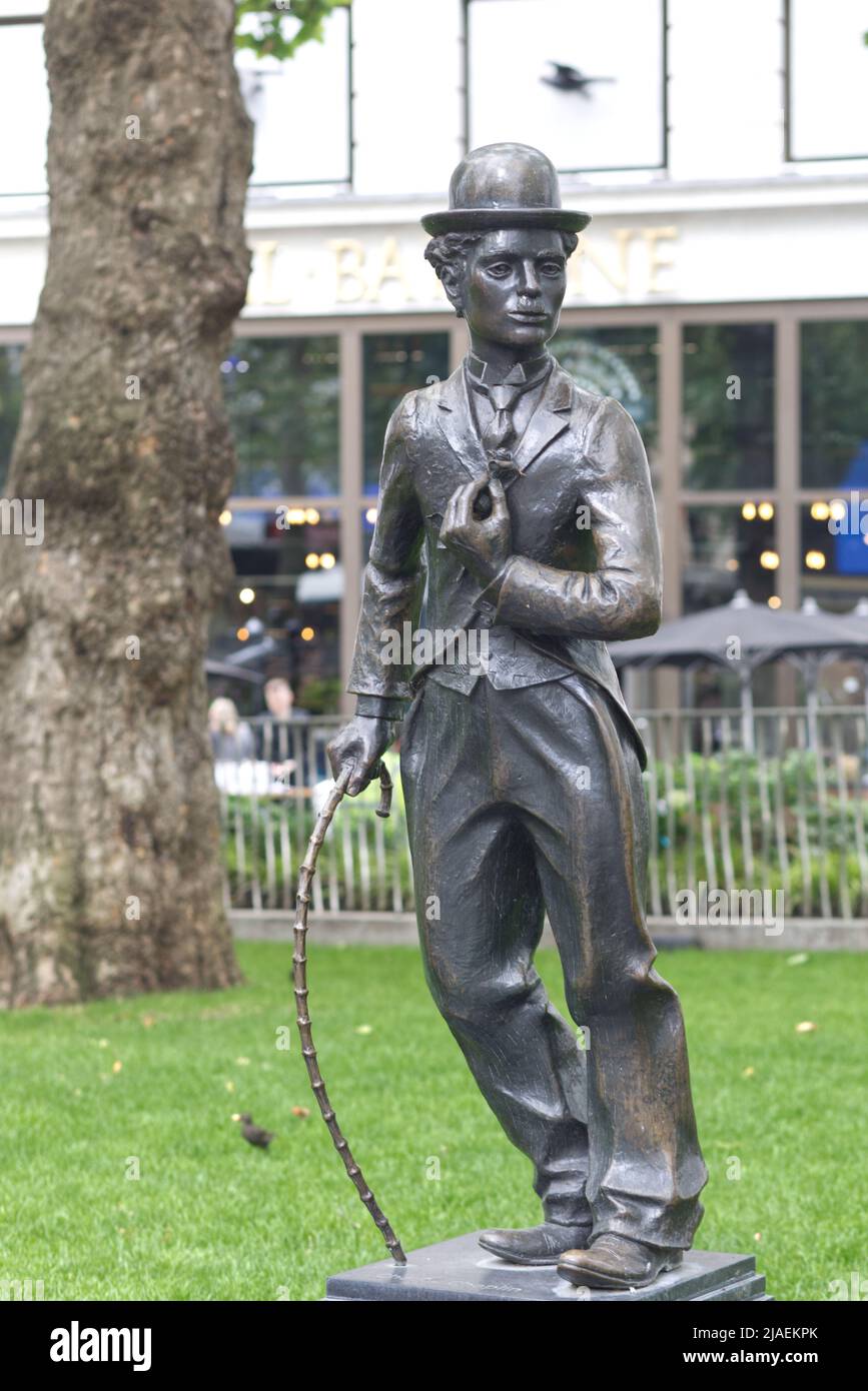 Statue of Charlie Chaplin in London Stock Photo