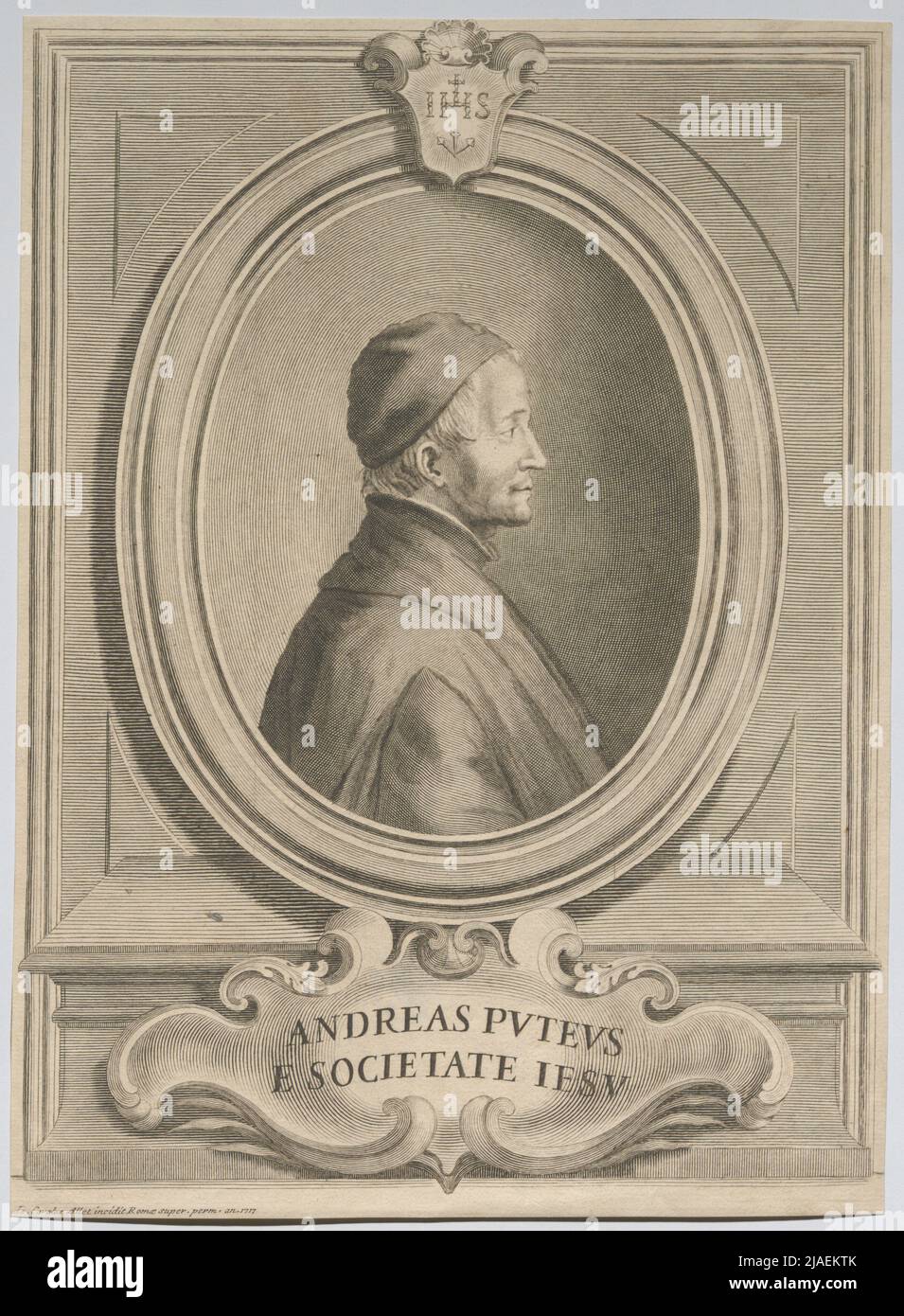 Andreas Puteus e Societate Jesus '. Johann Carl Allet: Andrea Pozzo, painter and architect, lay brother of the Jesuits, 1717. Unknown Stock Photo