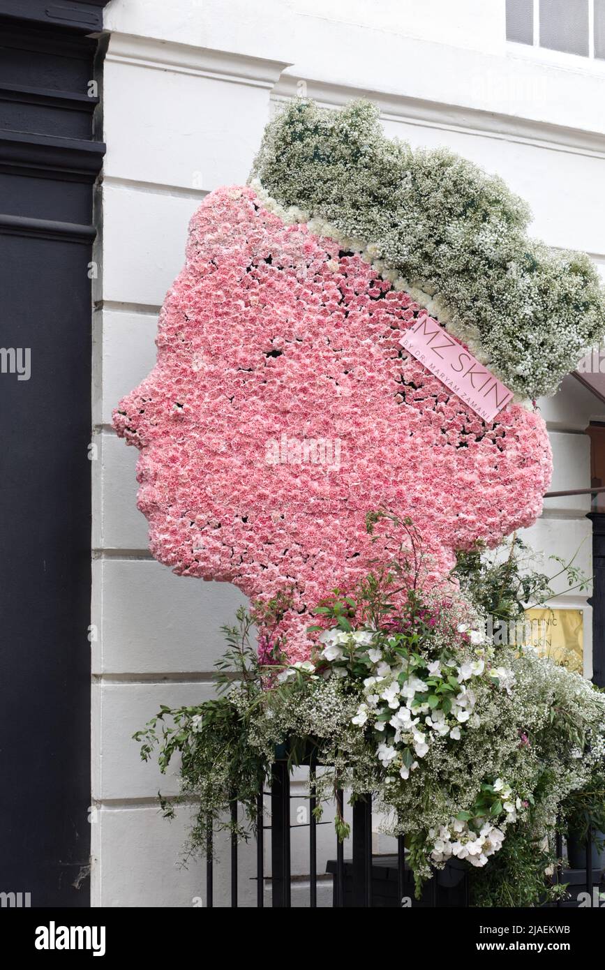 the Queens Head made from flowers Stock Photo