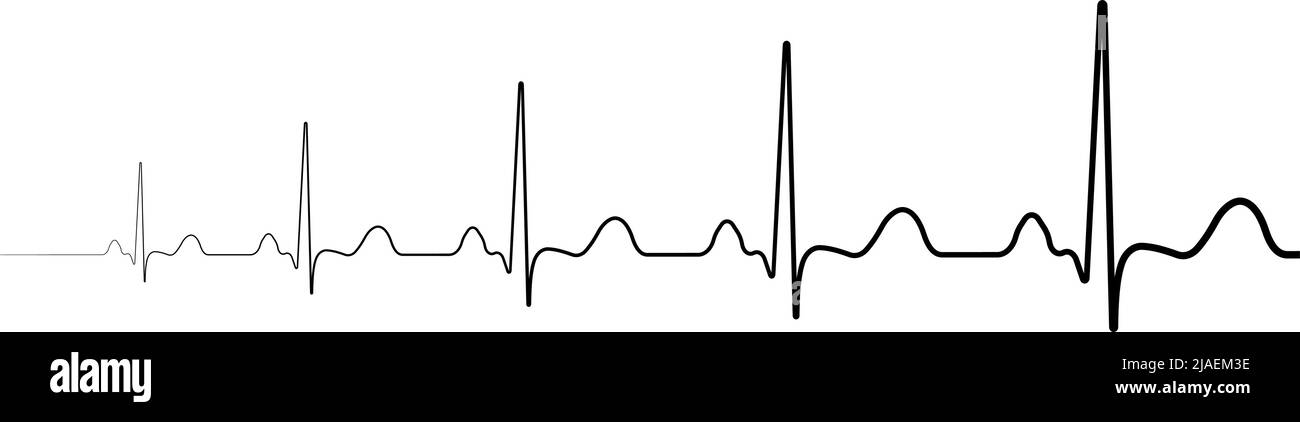 Icons symbol death resurrection heartbeat resuming attenuation heart beats Stock Vector