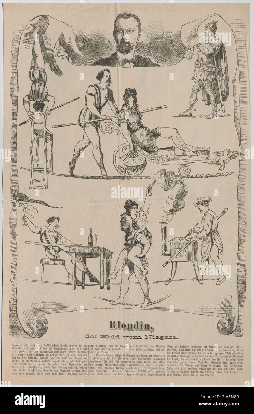 Blondin, the hero of Niagara; Rope dancers (from