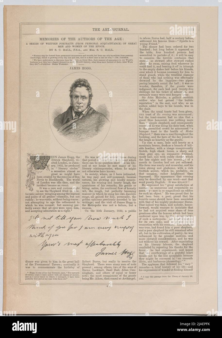 James Hogg; The Birthplace of James Hogg; The Monument at St. Mary's