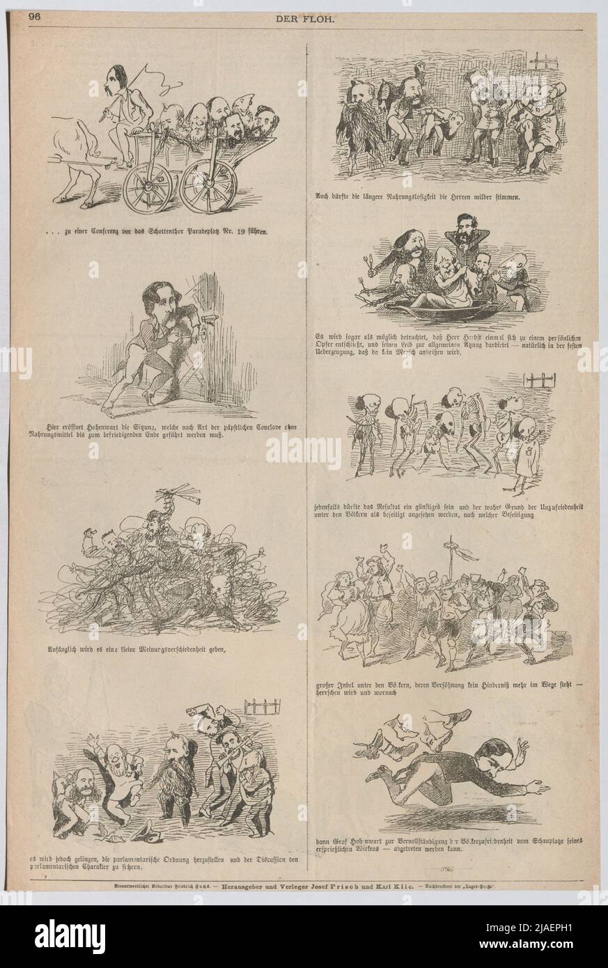 Conference of parliamentarians in the type of papal conclave; Karl Graf von Hohenwart (from "The Flea"). Unknown Stock Photo