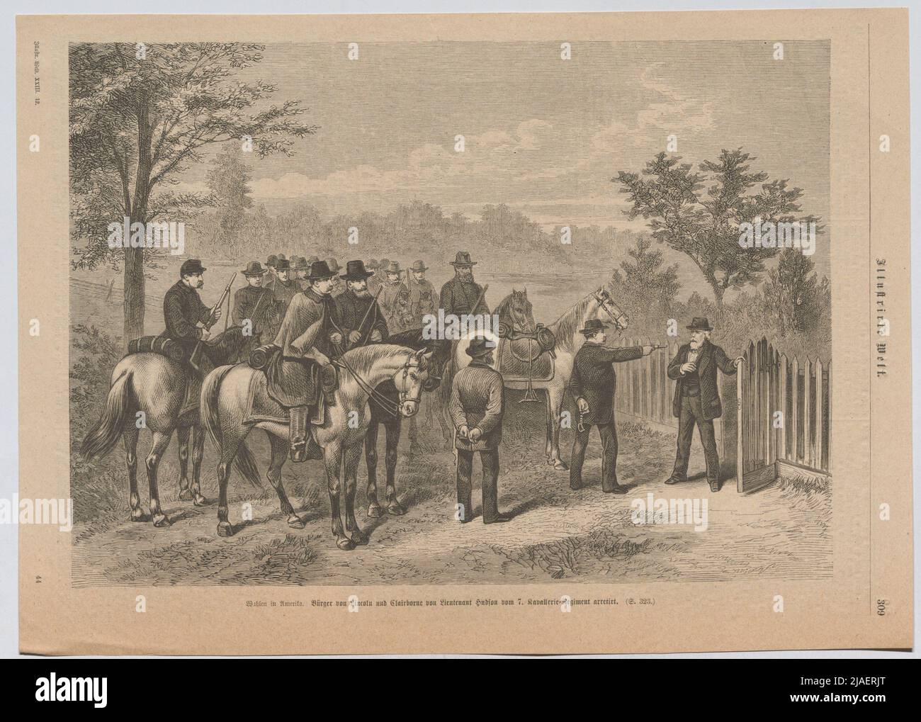 Elections in America. Citizens of Lincoln and Clairborne by Lieutenant Hudson from the 7th Cavalry Regiment arranged. ' Stock Photo
