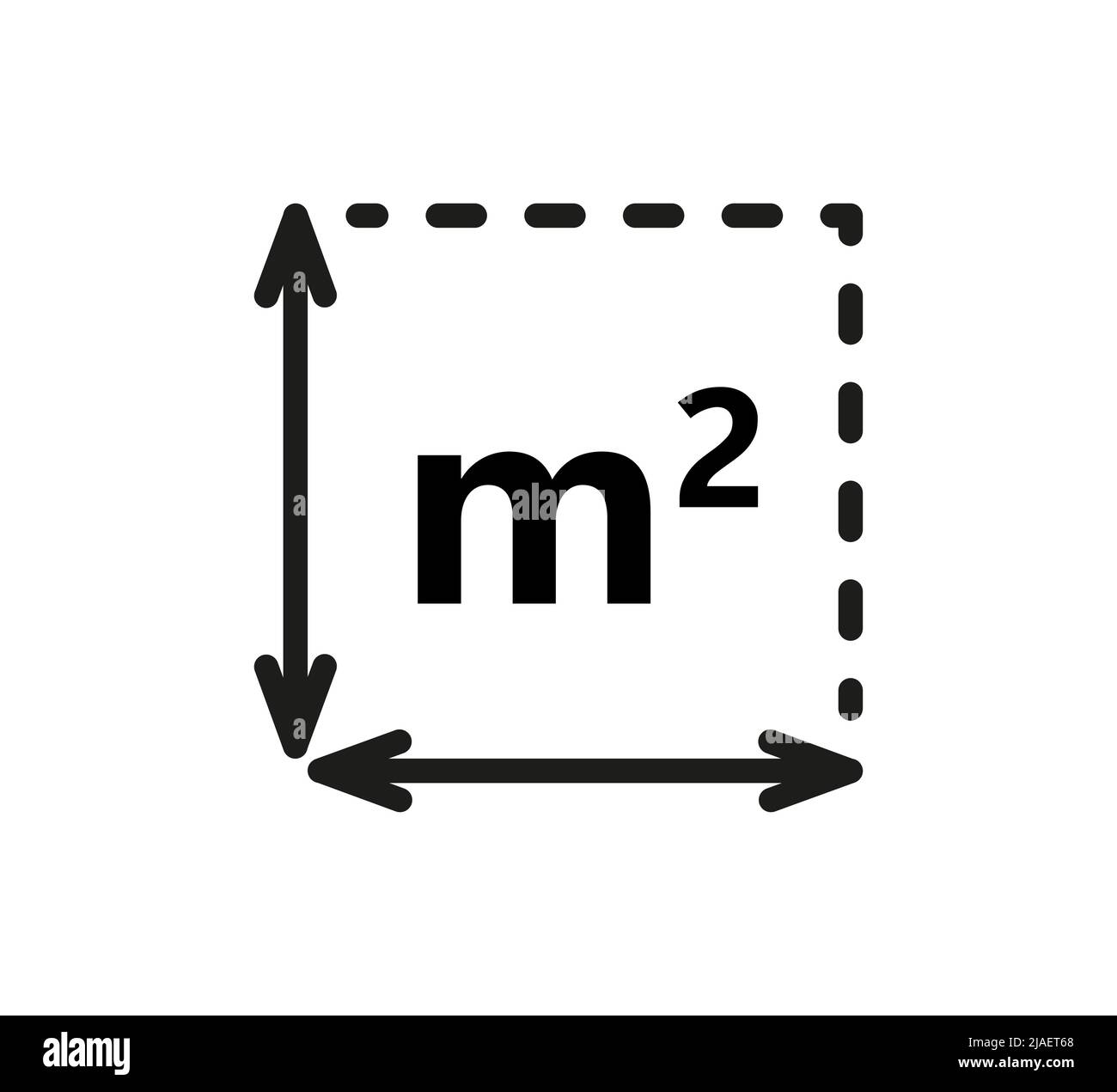 Square Meter icon. M2 sign. Flat area in square metres . Measuring land  area icon. Place dimension pictogram. Vector outline illustration isolated  on Stock Vector Image & Art - Alamy