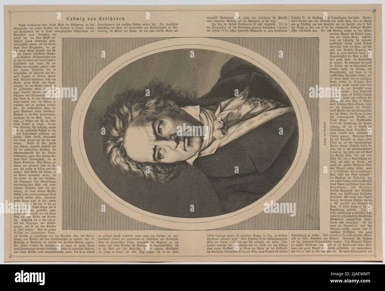 Ludwig van Beethoven; Portrait and biography. Unknown Stock Photo