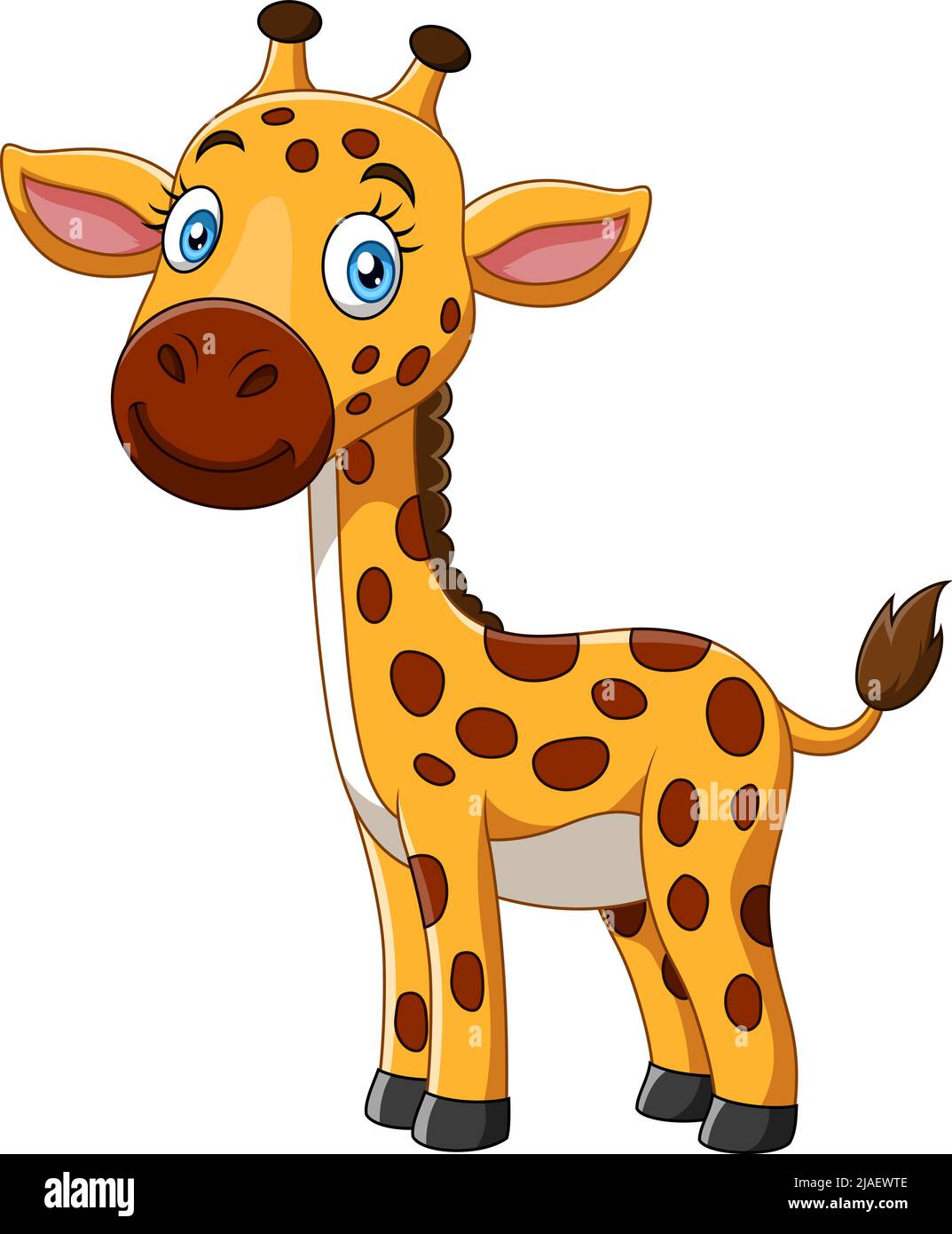 Cute baby little giraffe cartoon Stock Vector Image & Art - Alamy