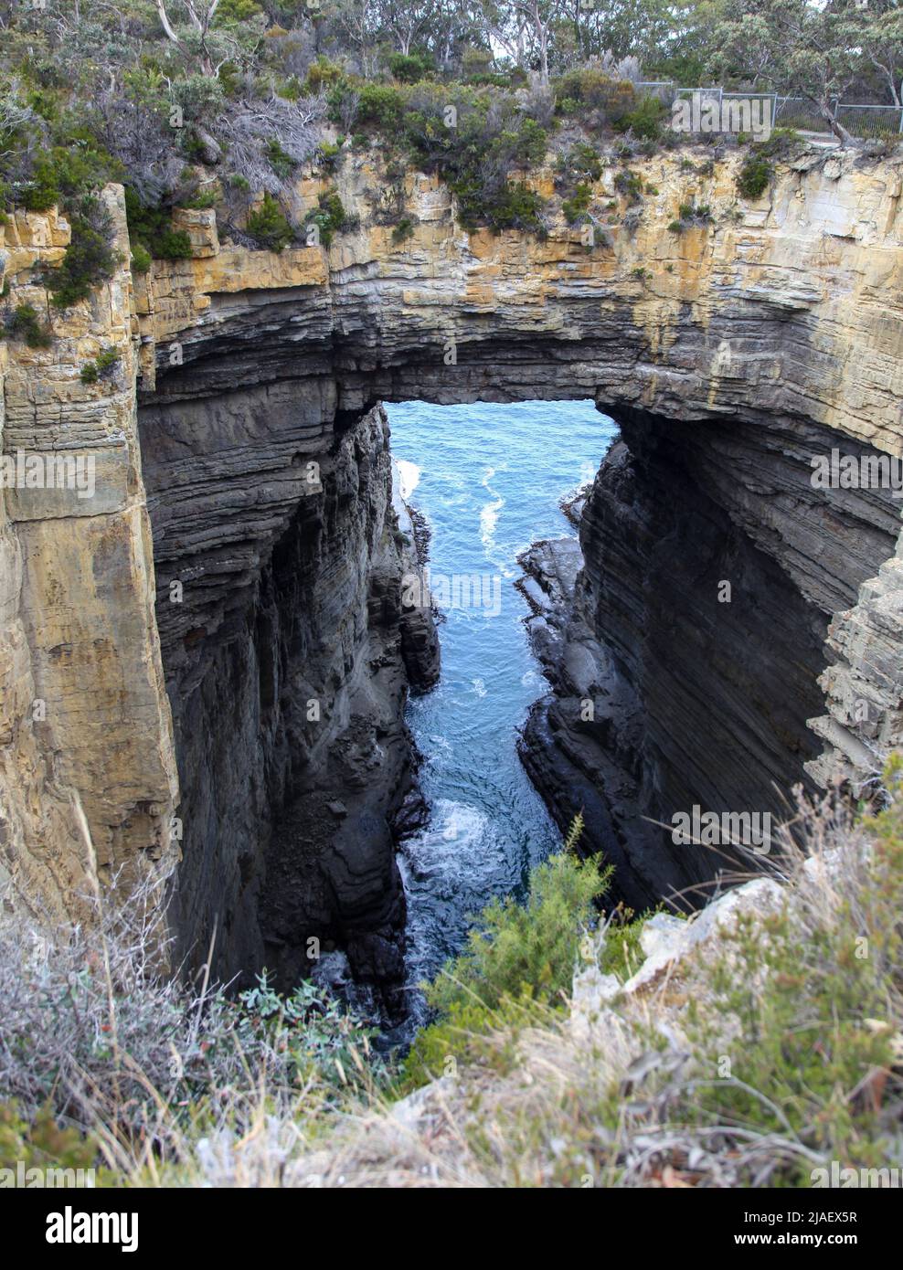 Tasman Arch - near Eagle Hawke Neck - Port Arthur is an amazing rock formation in Tasmania. Stock Photo