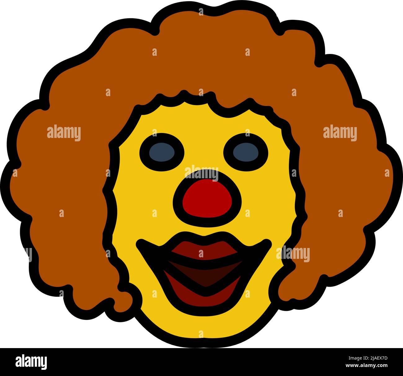 Party Clown Face Icon. Editable Bold Outline With Color Fill Design ...