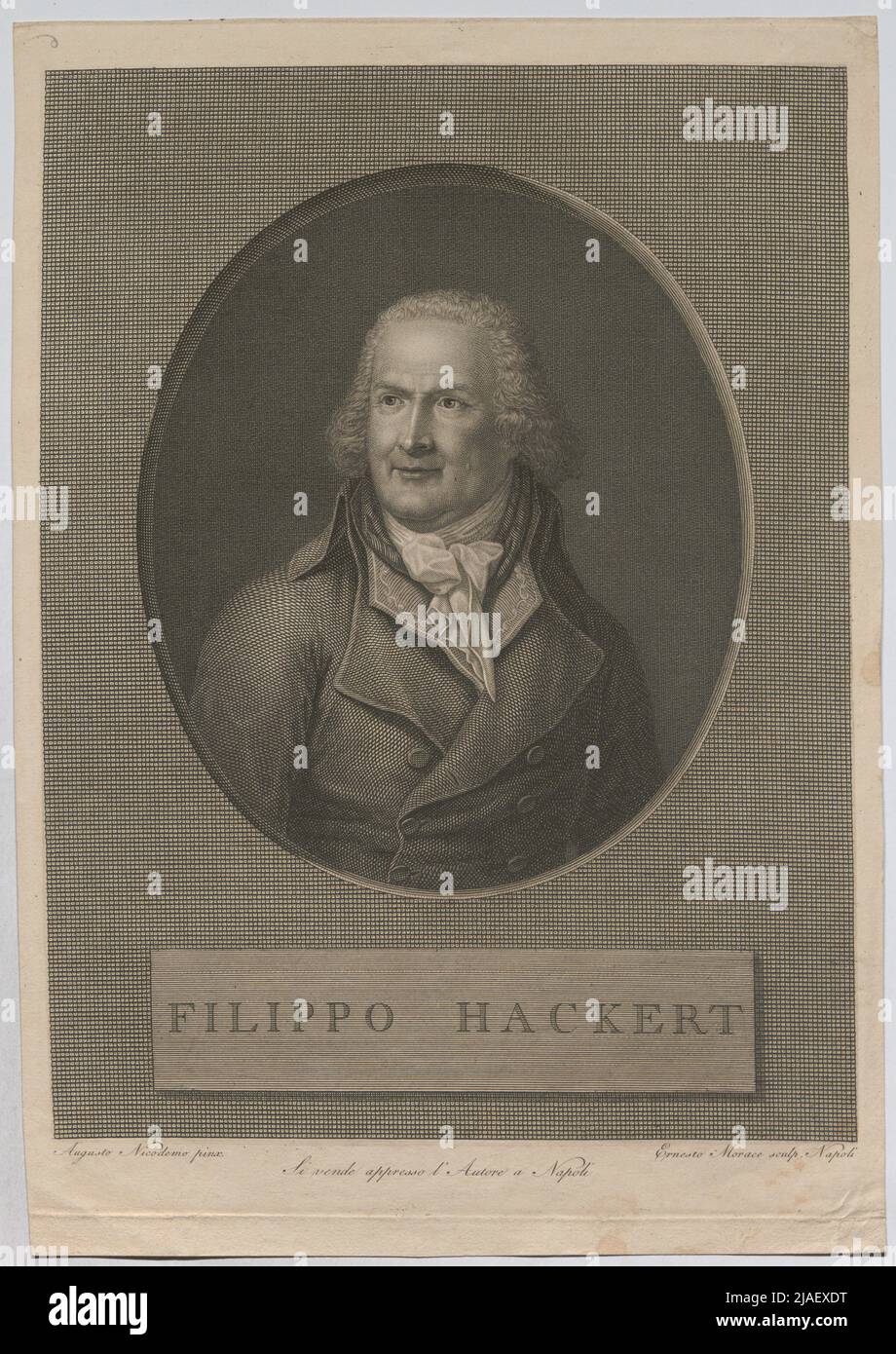 Filippo Hackert '. Jacob Philipp Hackert, landscape painter. Ernst Morace (* 1766), Copper Engraver, After: Augusto Nicodemo, Artist Stock Photo