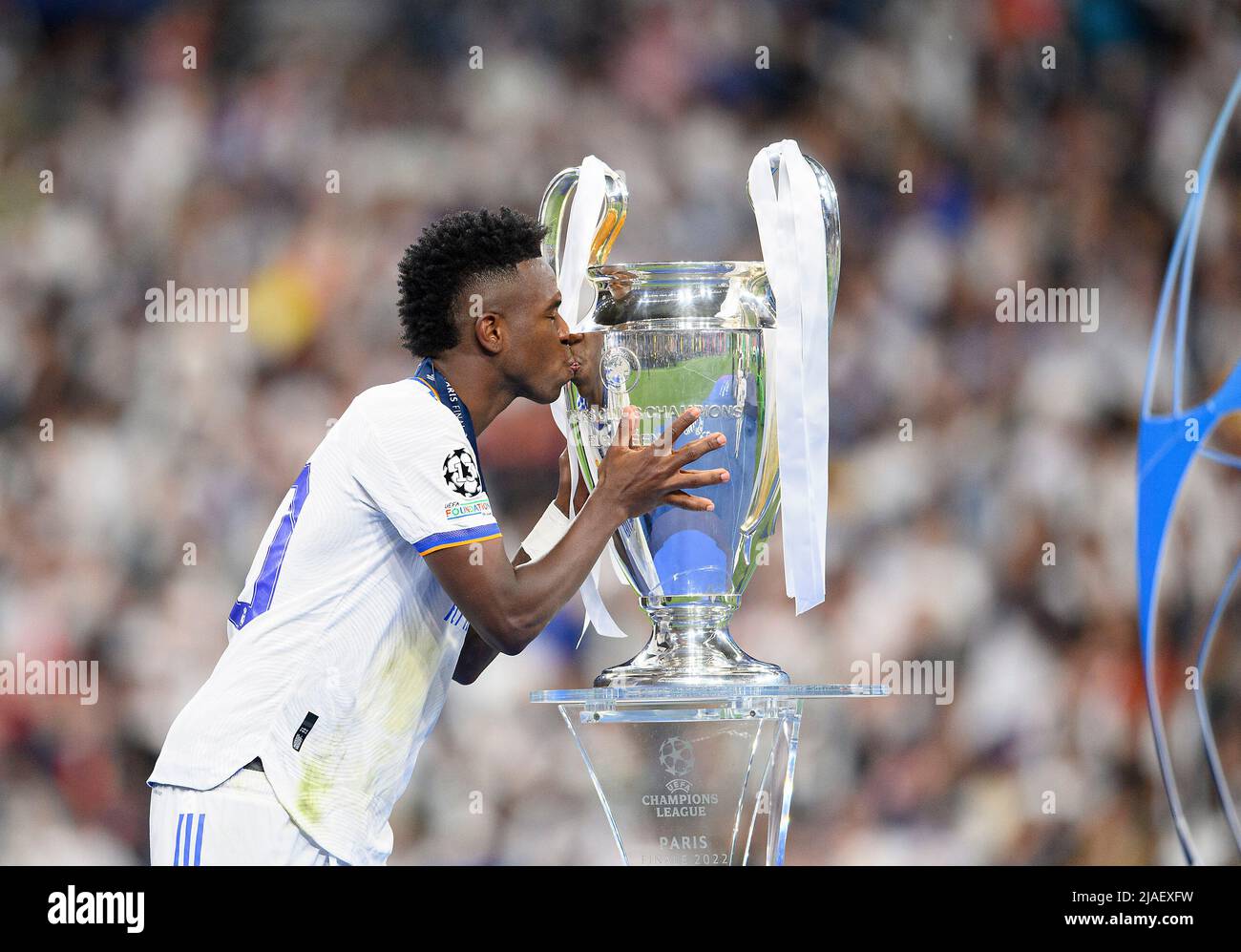 vinicius-junior-champions-league-trophy-hi-res-stock-photography-and