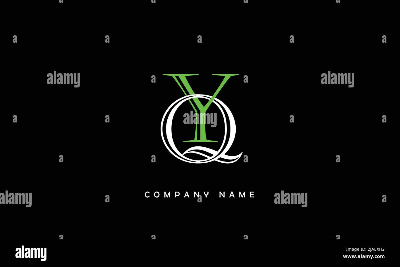 YQ, QY Alphabets Letters Logo Monogram Stock Vector